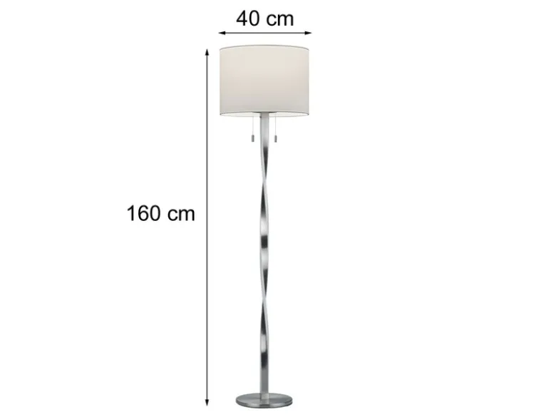 LED Stehlampe mit Stoffschirm Weiß und beleuchtetem Gestell, Höhe 160cm