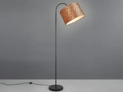 LED Stehlampe mit Stoffschirm Leopardenmuster, Höhe 156cm