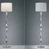 LED Stehlampe NANDOR mit Stoff Lampenschirm weiß und beleuchtetem Gestell, 160cm