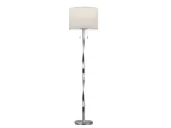 LED Stehlampe NANDOR mit Stoff Lampenschirm weiß und beleuchtetem Gestell, 160cm