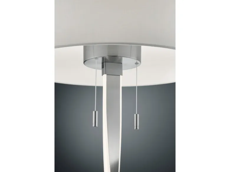 LED Stehlampe NANDOR mit Stoff Lampenschirm weiß und beleuchtetem Gestell, 160cm