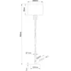 LED Stehlampe NANDOR, Stoff Lampenschirm schwarz und beleuchtetes Gestell, 160cm