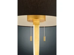 LED Stehlampe NANDOR, Stoff Lampenschirm schwarz und beleuchtetes Gestell, 160cm