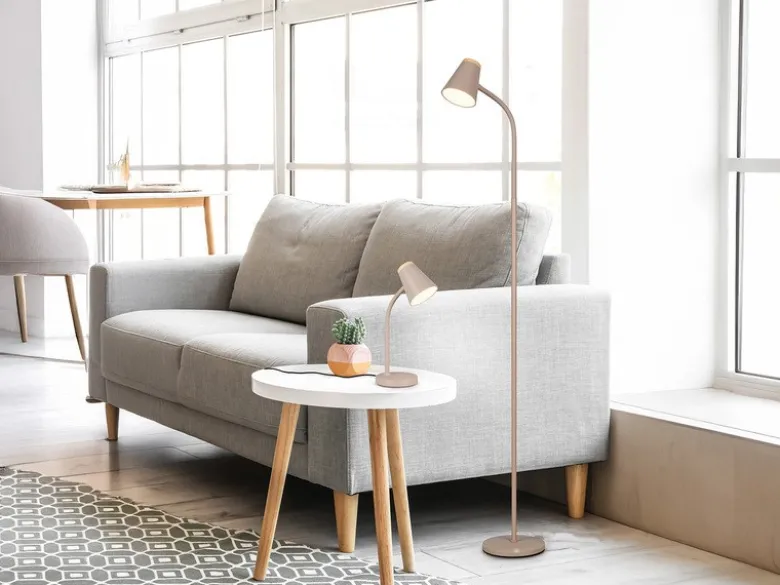 LED Stehlampe PONGO Beige flexibel biegsam, Höhe 145cm
