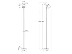 LED Stehlampe PONGO Beige flexibel biegsam, Höhe 145cm