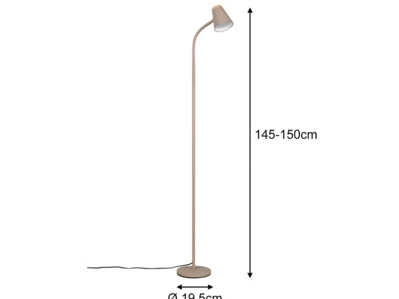 LED Stehlampe PONGO Beige flexibel biegsam, Höhe 145cm