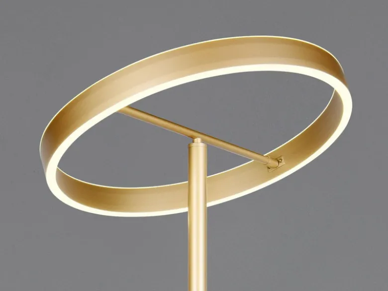 LED Stehlampe WILLIS Gold mit Leselampe, dimmbar & 3 Lichtfarben, 180cm groß