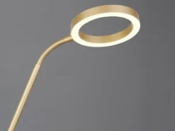 LED Stehlampe WILLIS Gold mit Leselampe, dimmbar & 3 Lichtfarben, 180cm groß