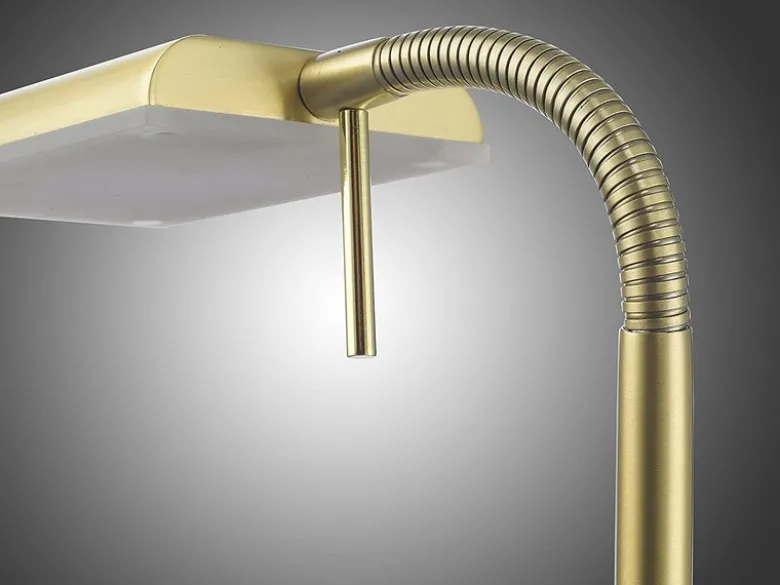 LED Stehleuchte BERGAMO Messing flexibel Sensordimmer - Höhe 135cm