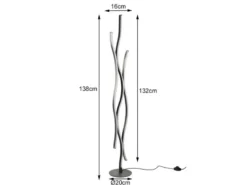 LED Stehleuchte BLAZE dimmbar Lichtfarbe einstellbar Silber 138cm
