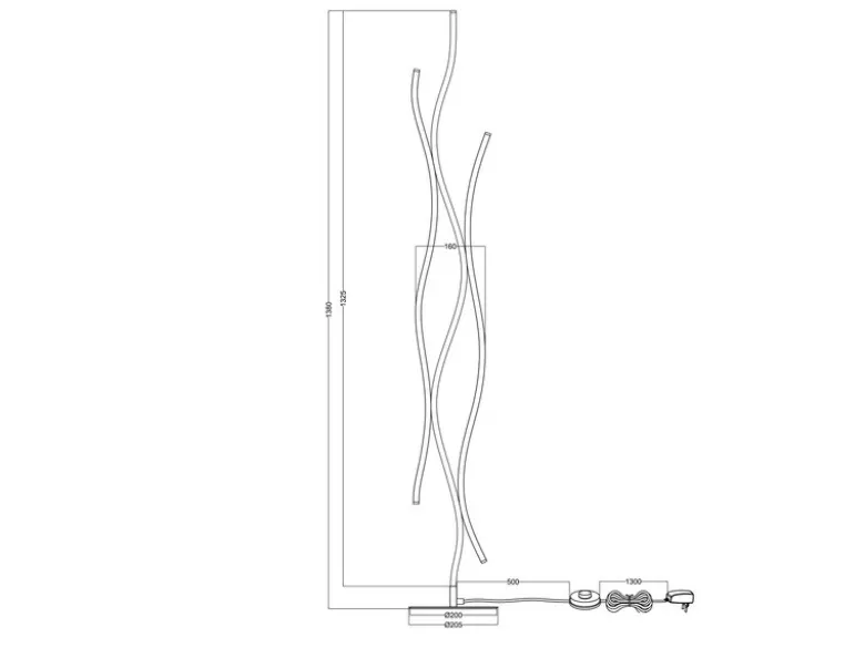 LED Stehleuchte BLAZE dimmbar Lichtfarbe einstellbar Silber 138cm