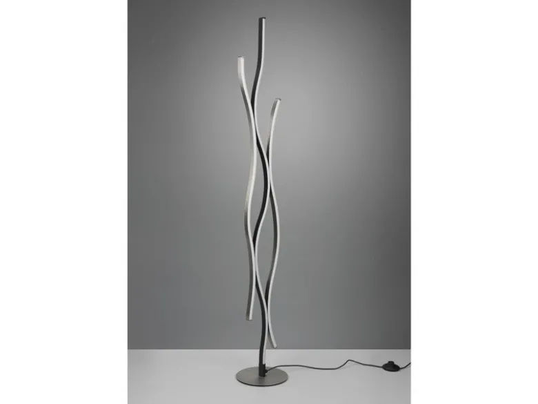 LED Stehleuchte BLAZE dimmbar Lichtfarbe einstellbar Silber 138cm