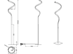LED Stehleuchte COURSE Schwarz Sensor Dimmer 3000K Warmweiß, H: 145cm