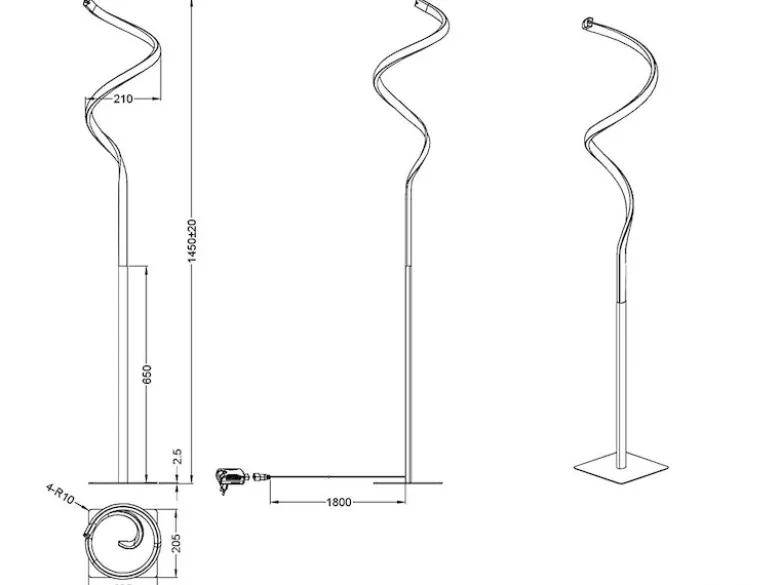 LED Stehleuchte COURSE Silber Sensor Dimmer, 3000 Kelvin Warmweiß Höhe: 145cm