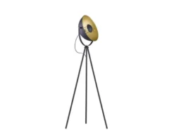 LED Stehleuchte 1 flammig Metall Dreibein Schwarz/Gold 160cm