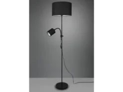 LED Stehleuchte Flexarm Leselicht Metall & Stoffschirme Schwarz Höhe 160cm