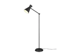 LED Stehleuchte Gelenk & Fußschalter Metallschirm in Schwarz - Höhe 150cm
