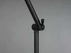 LED Stehleuchte Gelenk & Fußschalter Metallschirm in Schwarz - Höhe 150cm