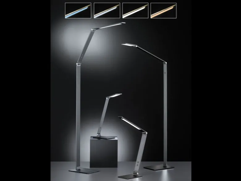 LED Stehleuchte GERI Grau, dimmbar & Lichtfarbe wählbar, Höhe 133cm