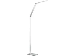LED Stehleuchte GERI Silber, dimmbar & Lichtfarbe wählbar, Höhe 133cm
