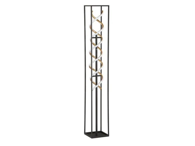LED Stehleuchte GIAN Schwarz Gold dimmbar, Höhe 135cm
