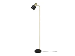 LED Stehleuchte Gold & Metallschirm Schwarz Höhe 154cm