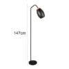 LED Stehleuchte in Schwarz/Gold mit ausgefallenem Stanzmuster, Höhe 147cm