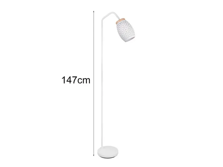 LED Stehleuchte in Weiß mit ausgefallenem Stanzmuster, Höhe 147cm