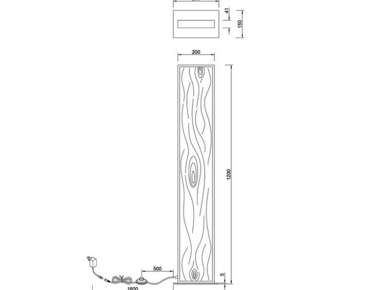LED Stehleuchte KALEA klein aus Naturholz dimmbar, Höhe 120cm