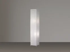 LED Stehleuchte Lichtsäule aus Papier eckig Zylinder H.130cm, 25x25cm in Weiß