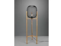LED Stehleuchte Metall Gitterlampe Schwarz, Höhe 123cm Ø38cm