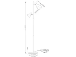 LED Stehleuchte Metall Schwarz/Gold 2 Spots schwenkbar - 144cm hoch