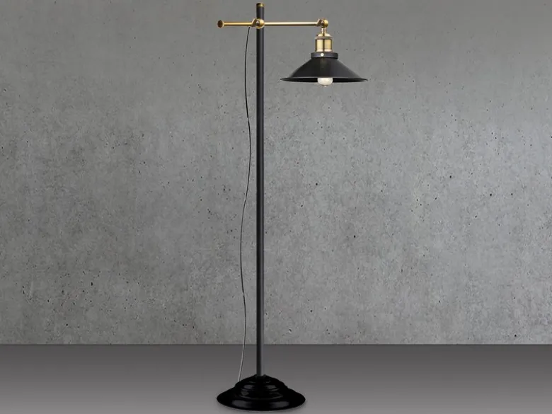 LED Stehleuchte mit schwenkbarem Metallschirm Schwarz, Höhe 155cm