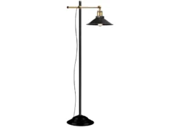 LED Stehleuchte mit schwenkbarem Metallschirm Schwarz, Höhe 155cm