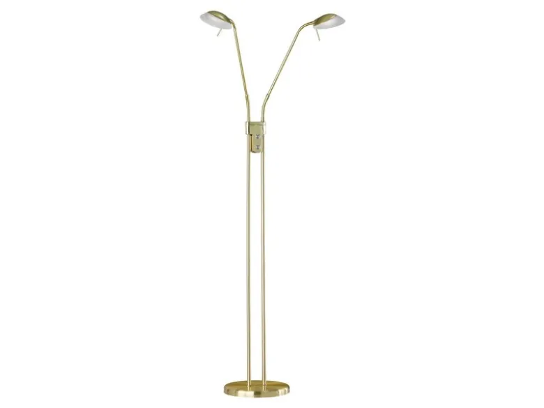 LED Stehleuchte POOL Messing 2-flammig dimmbar, Höhe 160cm