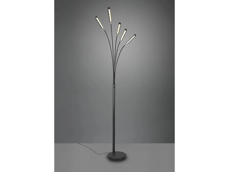 LED Stehleuchte REED 5 Arme Metall Schwarz, dimmbar - 195cm hoch