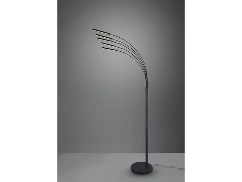 LED Stehleuchte REED 5 Arme Metall Schwarz, dimmbar - 195cm hoch
