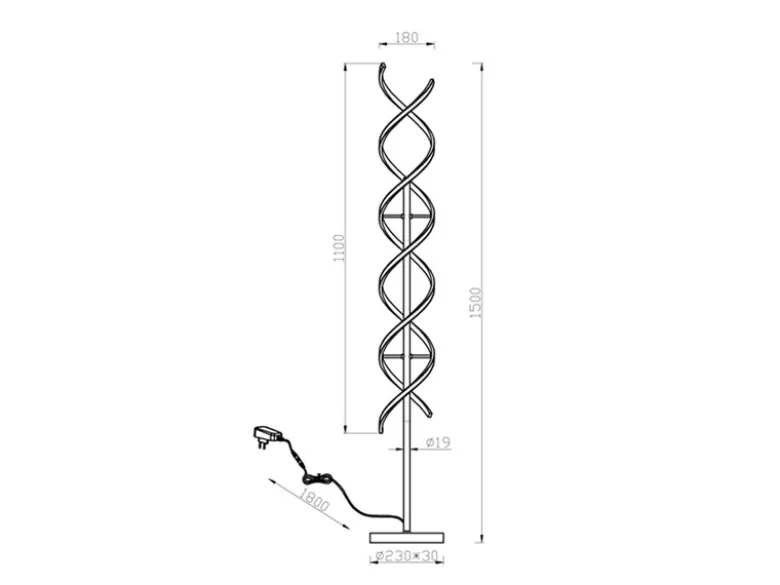 LED Stehleuchte SEQUENCE dimmbar & Lichtfarbe einstellbar Silber 150cm
