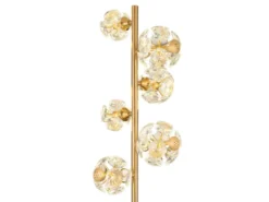 LED Stehleuchte VIRINA Gold mit fünf Kugeln aus K9 Kristallen, Höhe 155cm