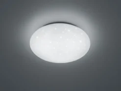 LED Sternenhimmel Deckenleuchte PAOLO in Weiß IP44 Badlampe, Ø 37cm