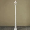 LED Straßenlaterne Aluminium Weiß, E27 Gartenlaterne 1-flammig, Höhe 210cm