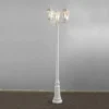 LED Straßenlaterne Aluminium Weiß, E27 Gartenlaterne 3-flammig, Höhe 220cm