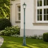 LED Straßenlaterne Aluminium Grün, E27 Gartenlaterne 1-flammig, Höhe 210cm