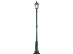 LED Straßenlaterne Aluminium Grün, E27 Gartenlaterne 1-flammig, Höhe 210cm