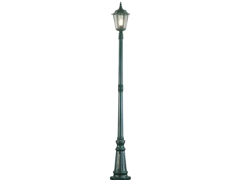 LED Straßenlaterne Aluminium Grün, E27 Gartenlaterne 1-flammig, Höhe 210cm