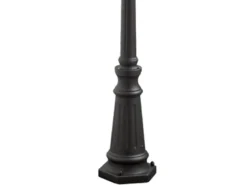 LED Straßenlaterne im Landhausstil, 3-flammig aus Aluminium Schwarz, Höhe 218cm