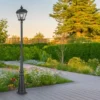 LED Straßenlaterne im Landhausstil Aluminium Schwarz, Höhe 216cm
