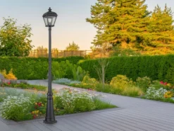 LED Straßenlaterne im Landhausstil Aluminium Schwarz, Höhe 216cm
