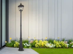 LED Straßenlaterne im Landhausstil Aluminium Schwarz, Höhe 216cm