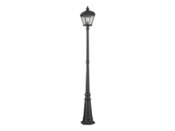 LED Straßenlaterne im Landhausstil Aluminium Schwarz, Höhe 216cm